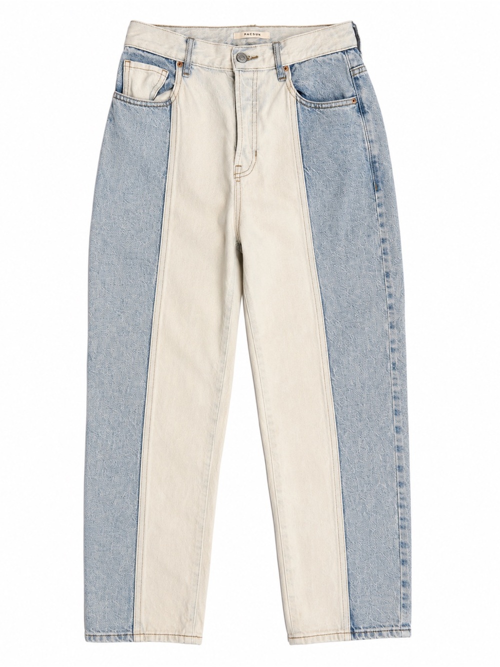 PacSun Two-Tone Colorblock High-Rise Straight Jeans Size 26 Button Fly